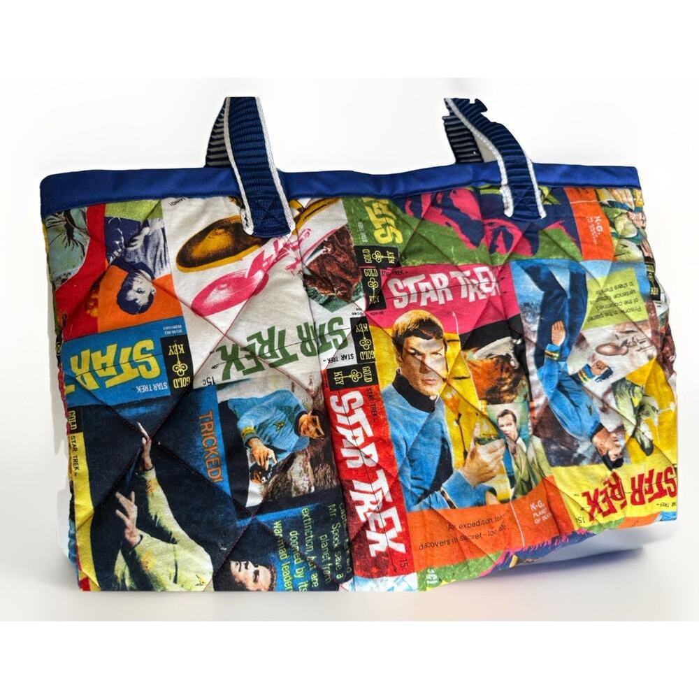 Star Wars quilted Tote Bag Yarn Carrier Jedi Spock 21x10” Handmade - Picture 3 of 5